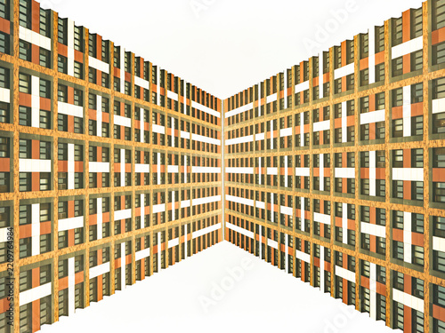 Abstract architectural composition of a modern residential building facade