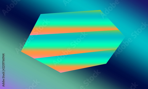 Abstract Colorful Geometric Polygon Shape with Vibrant Gradient on Dark Blue Gradient Background