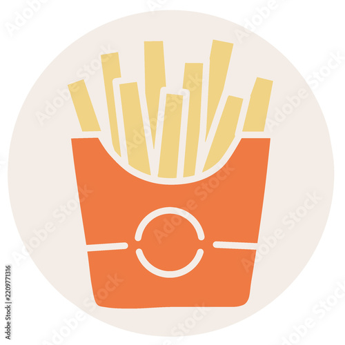French Fries in Takeaway Box Illustration