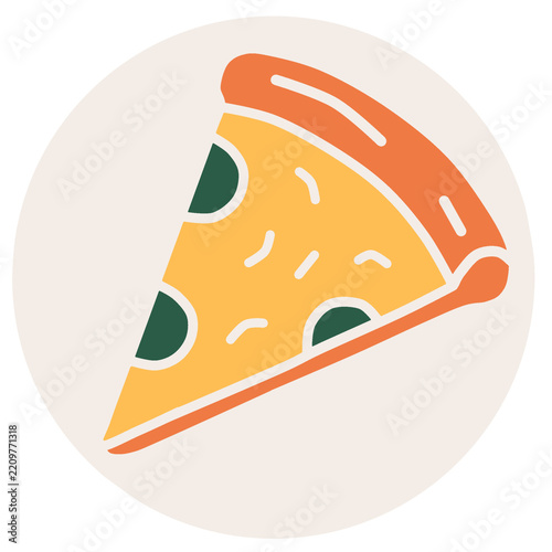 Slice of Pepperoni Pizza Illustration