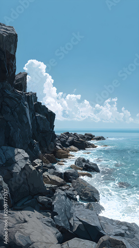 rocks and sea