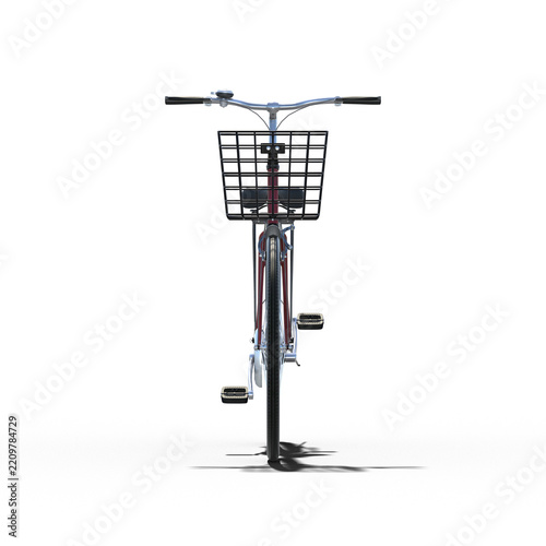 自転車 前カゴ CGレンダリング画像 半透明影付き 透過png