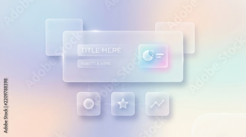 Digital interface elements glassmorphism style