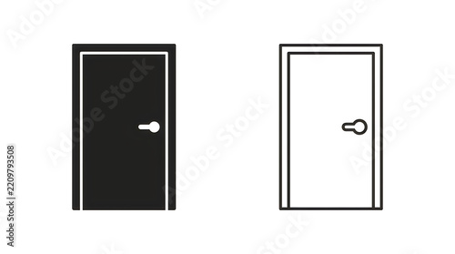Simple door handle keyhole icons comparison