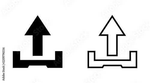 Modern up arrow icon with base shape