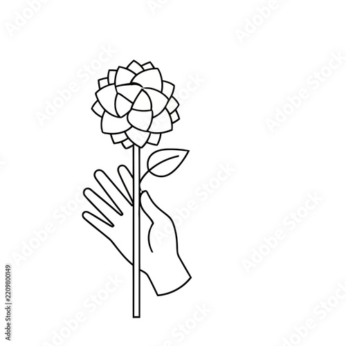 Hand holding a flower