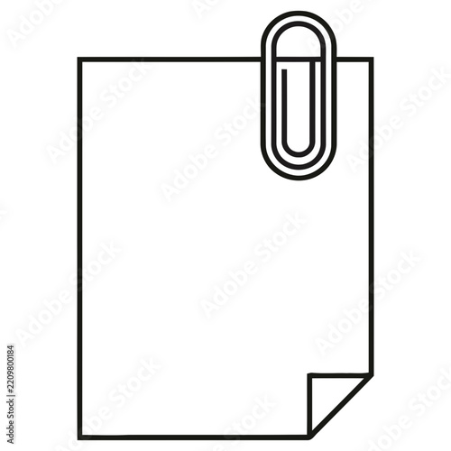 Paper and Paperclip Icon