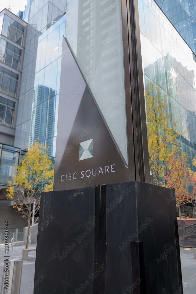 Obraz premium new sign outside CIBC Square, Yonge St entrance, Toronto