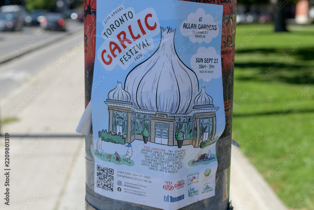 Fototapeta premium street posters in Toronto (Toronto Garlic Festival 2026)