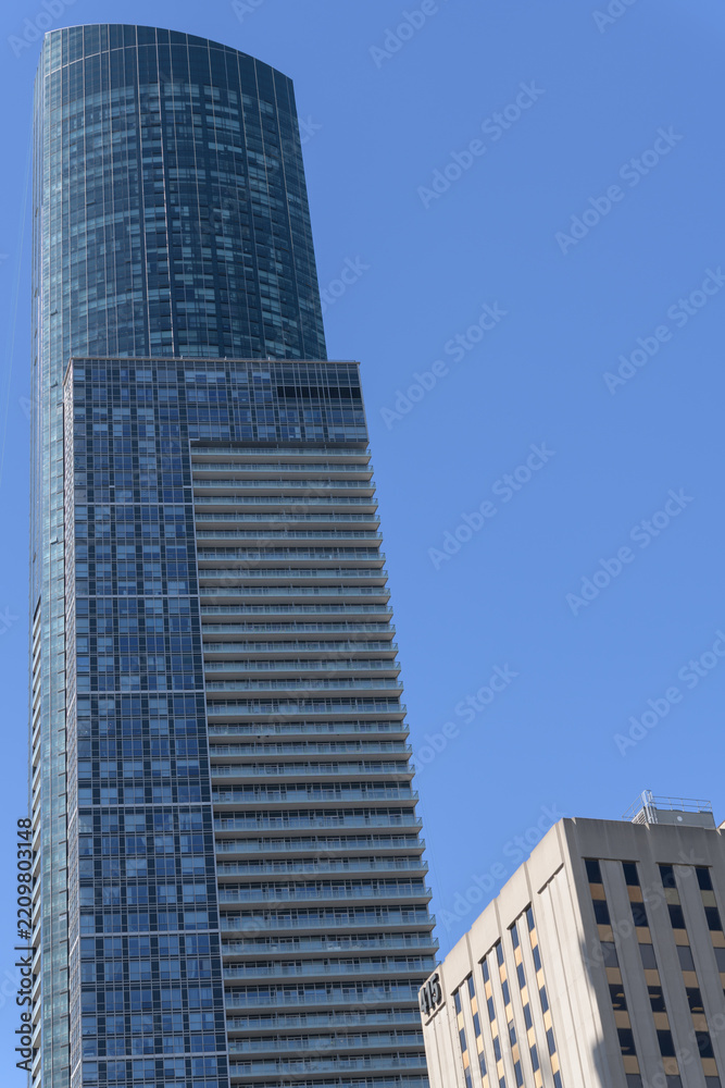 Fototapeta premium the enormous mixed-use Aura commercial and residential tower, designed by Graziani + Corazza, at the northwest corner of Yonge and Gerrard, Toronto
