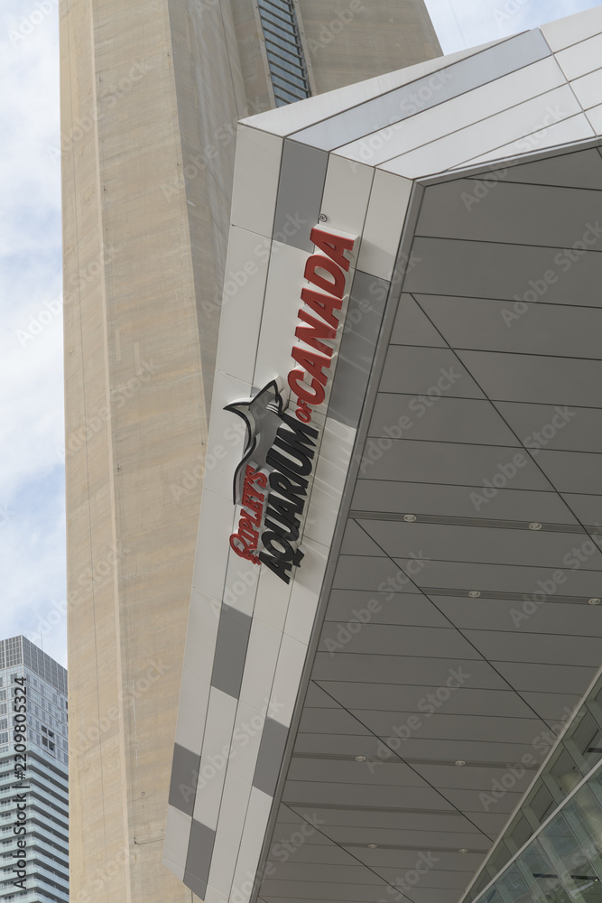 Fototapeta premium sign outside Ripley's Aquarium of Canada, 288 Bremner Blvd, Toronto