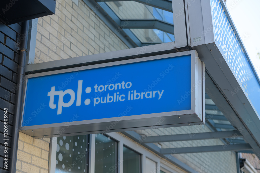 Fototapeta premium sign outside Toronto Public Library - Mount Pleasant Branch located at 599 Mount Pleasant Rd