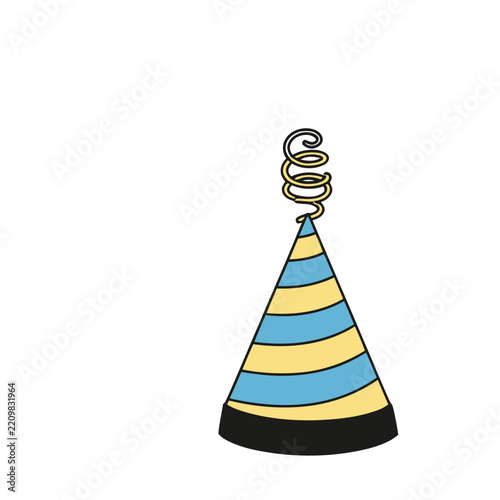 Striped Party Hat with Spiral