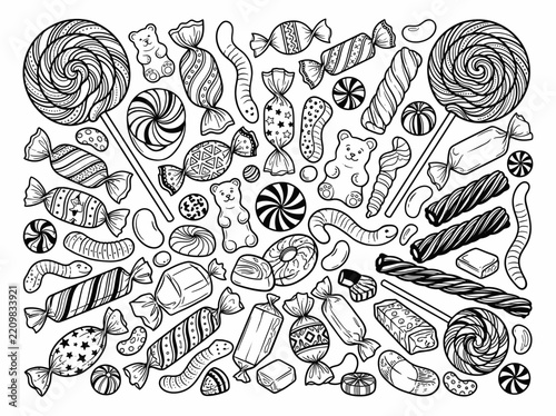Assorted Sweet Candy Doodle Set