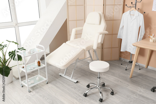 Cosmetic procedure and medical aesthetics, professional treatment room with r...