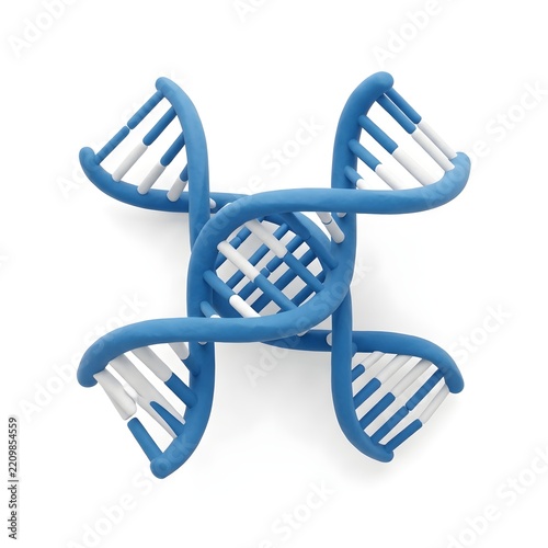 3D Clay DNA Helix Genetic Engineering Render