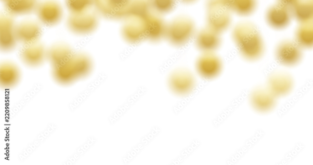 Obraz premium Golden Bokeh Lights Overlay with Copy Space on Transparent Background