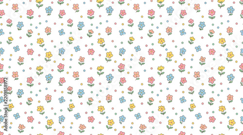 Cute Floral Pattern Isolated