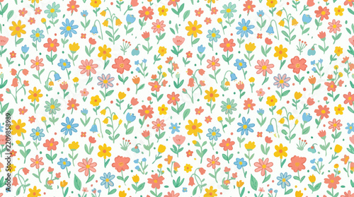 Cute Floral Pattern Isolated