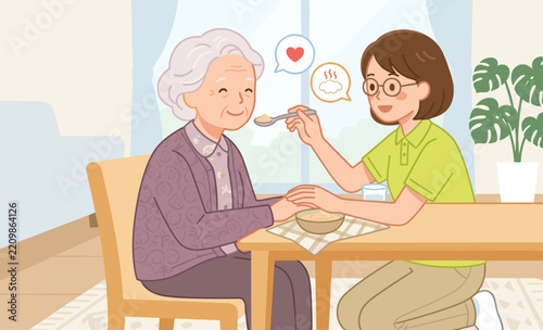 Concept Vector Illustrations for Home Care and In-Home Care Services.