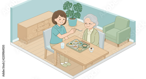Concept Vector Illustrations for Home Care and In-Home Care Services.