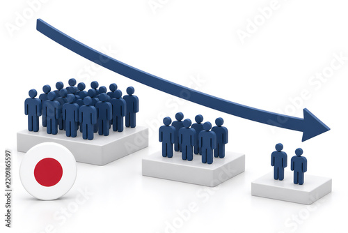 減少する日本人の人口を表したイメージ