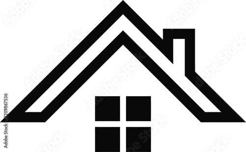 Minimalist house icon representing real estate and property ownership