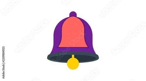 Colorful bell icon with clapper ready to ring