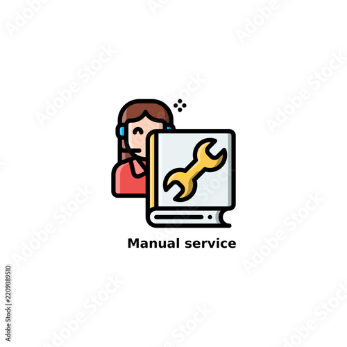 costumer service guide manual book outline colored icon