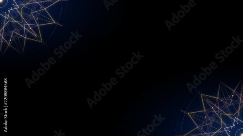 Symmetrical Corner Arabesque Ornaments with Sapphire Blue Void
