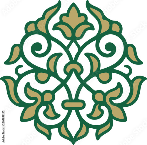 Islamic Geometric Ornaments and Decorative Patterns. A collection of Islamic geometric ornaments and decorative patterns featuring traditional motifs, rosettes, arches, lanterns, floral arabesque elem
