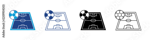 Soccer Icon Set Multiple Style