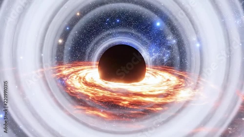Massive black hole with fiery accretion disk in deep space