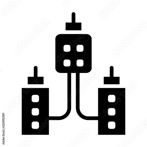 Merger  Icon - Solid Glyph