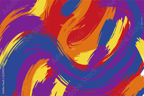 Abstract Pop Art Brush Strokes and Halftone Geometric Background