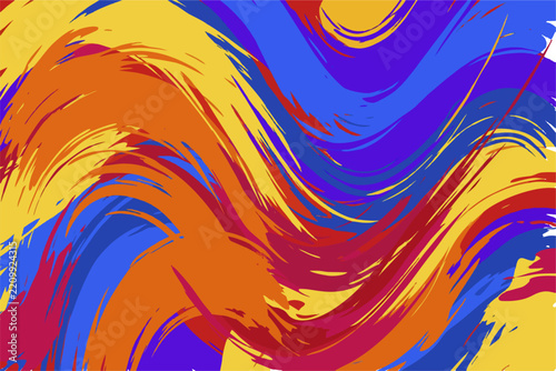 Abstract Pop Art Brush Strokes and Halftone Geometric Background
