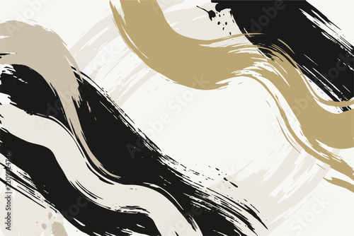 Abstract Pop Art Brush Strokes and Halftone Geometric Background
