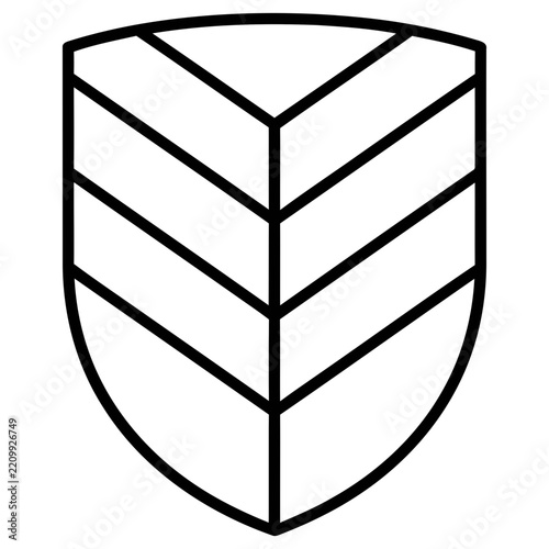 Shield with leaf outline