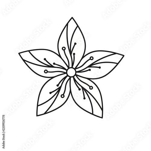 Simple outline of a five-petal flower