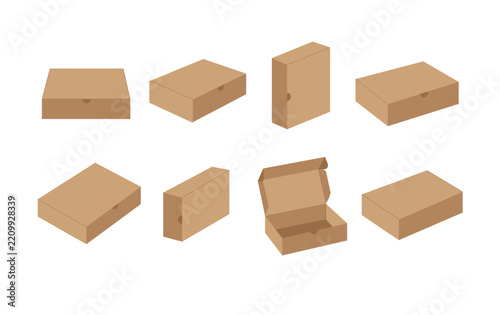 Cardboard Mailer Box Mockup from Multiple Angles