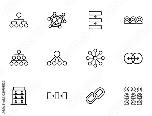 Diagram vector collection representing network flow and data