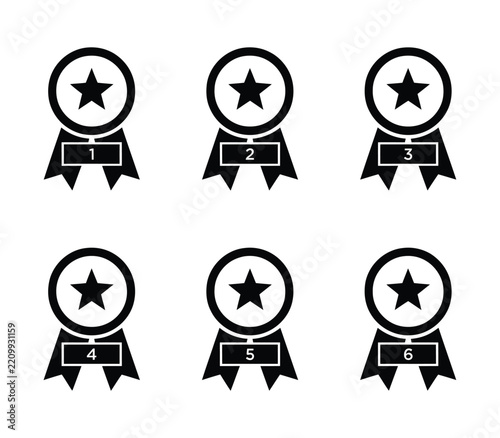 Badge vector design featuring numbered awards with stars