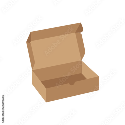 Open Blank Cardboard Mailer Box Packaging Mockup