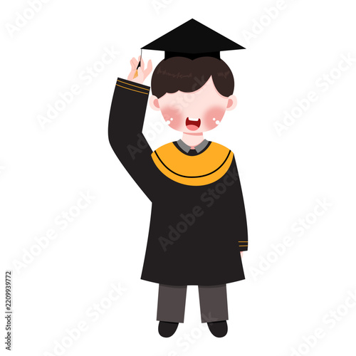 Graduation Characters Collection with Students and Diploma