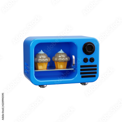 oven 3d render icons