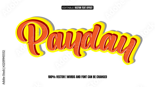 Payday 3d editable text effect orange vector for promo banner