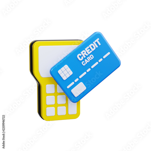 Naklejka POS 3d render icons