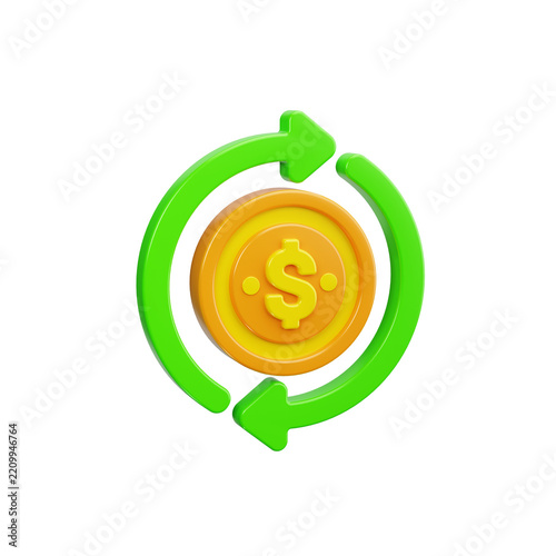 Naklejka recurring 3d render icons