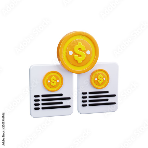 Naklejka split 3d render icons