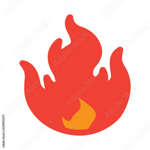 Stylized fire flame symbol